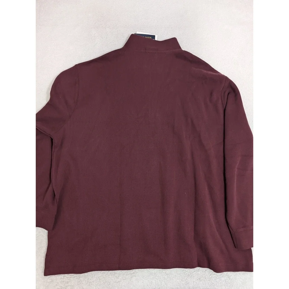 NEW Polo Ralph Lauren 1/4 Zip Pullover Sweater Mens 4XLT Red Burgundy Flesh Pony